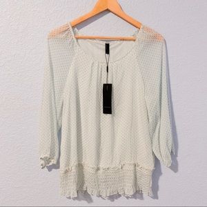 NWT Sheer Polka-dot Vero Moda Top w Ruffle Detail